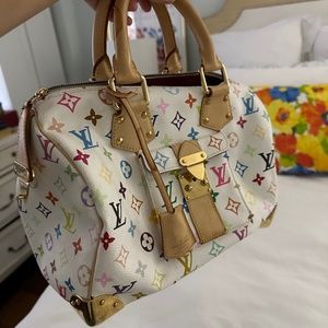 Louis Vuitton Takashi Murakami white multicolor speedy 30 vintage Y2K